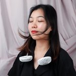 Mini Portable Hanging Neckband Fan USB Rechargeable Double Fans Air Cooler Conditioner Colorful Aroma Electric Desk Fan For Room
