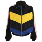 Waatfaak Spring Autumn Jacket Women Oversize Black Patchwork Bomber Jacket Patched Windbreaker Zipper Up Coats And Jackets Women