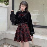 Black and white check girl's skirt